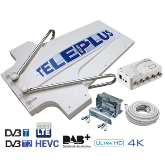 Teleplus TELECO - antenne TV directionnelle 12/24V pour caravane & camping-car - antenne hertzienne