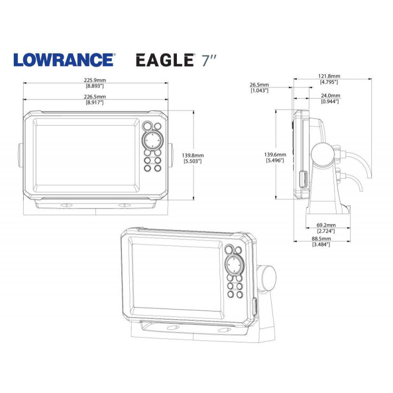 Sondeur GPS Lowrance Eagle 5 CHIRP HDI + Sonde 83/200