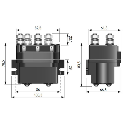 Relais 12 V 2500 W QUICK - Commande & relais - Relais dimensions