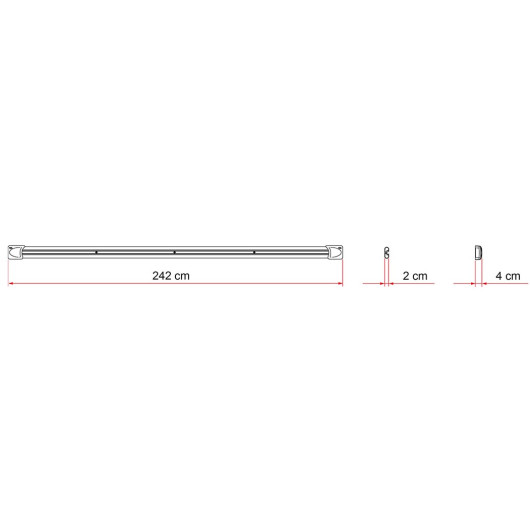 Fixing-Bar Carry-Bike FIAMMA - Jeu de 2 barres de renfort pour porte-vélos camping-car - dimensions