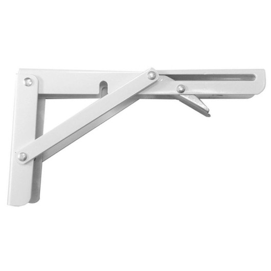 Console pliante 200 mm DECMO - équerre pliable pour table de van, camping-car & bateau - blanche