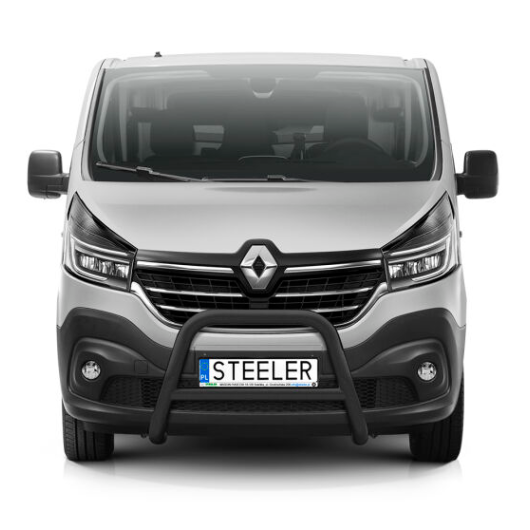 STEELER Pare-buffle avec barre transversale Trafic 3 phase 2 - protection pare choc avant fourgon et van - noir