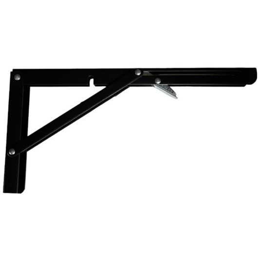 Console pliante 400 mm DECMO - équerre rabattable pour table de fourgon, bateau & camping-car - noir