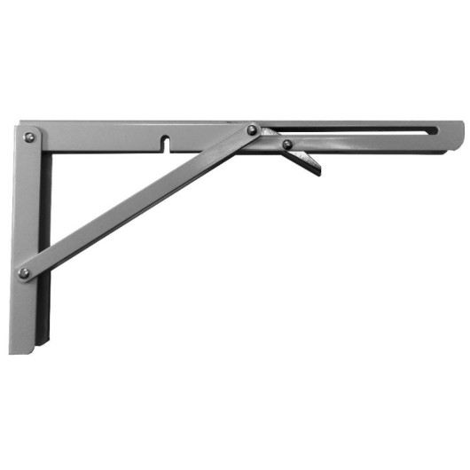 Console pliante 400 mm DECMO - équerre rabattable pour table de fourgon, bateau et camping-car - gris