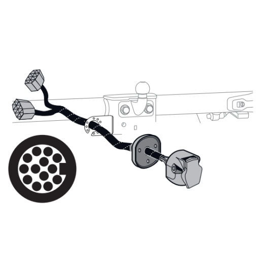 Faisceau d'attelage 13 voies Fiat Ducato pour VeloSwing de THULE - Bras pivotant VeloSwing pour van aménagé