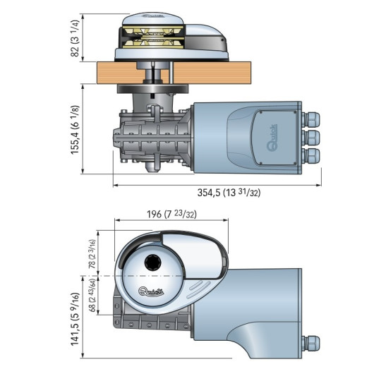 Guindeau Prince DP2 12V 1000W QUICK - Guindeau électrique - Sans poupée dimensions