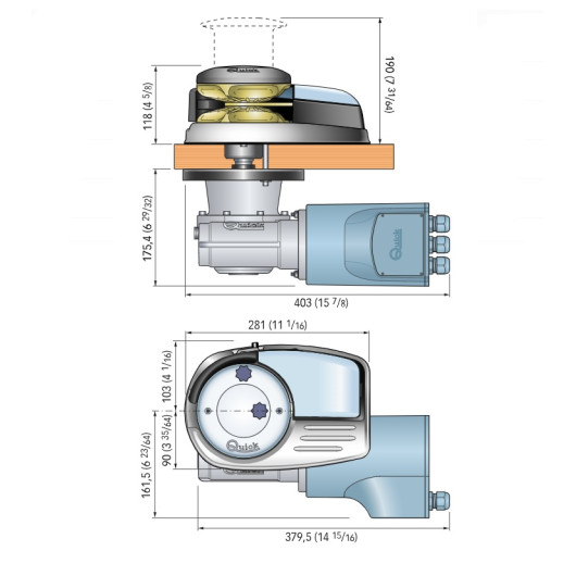 Guindeau Dylan DR4 12 V 1700 W QUICK - Guindeau électrique - Dimensions