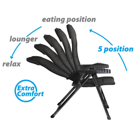 Fauteuil de camping Rebel Pro - Mobilier de plein air pour camping-car et fourgon aménagé - positions