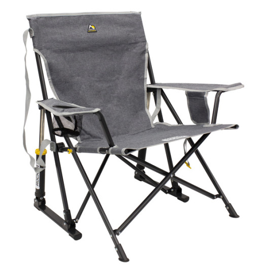 Chaise pliante Kickback Rocker - Mobilier de plein air pour camping-car et fourgon aménagé - gris