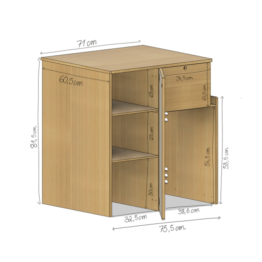 Meuble avant XL L2 universel pour fourgon aménagé Simple Vans | Kit aménagement de vans | Dimensions compactes