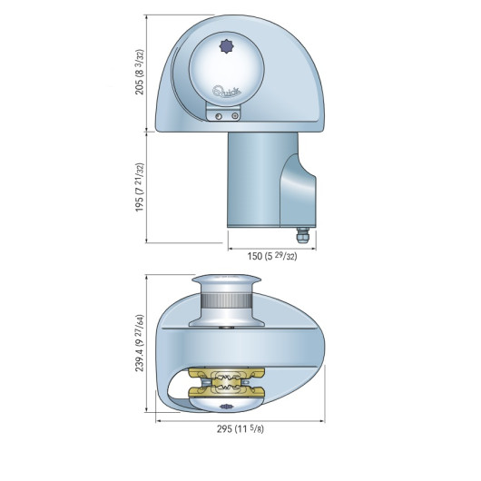 Eagle 12 V 700 W QUICK -  Guindeau électrique - Dimensions