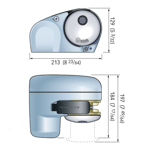 Genius 12 V 250 W QUICK - Guindeau électrique - Dimensions
