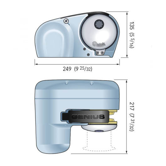 Genius 12 V 500 W QUICK -  Guindeau électrique - Dimensions