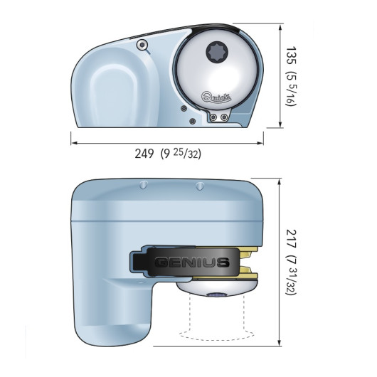 Genius 12 V 800 W QUICK -  Guindeau électrique - Dimensions
