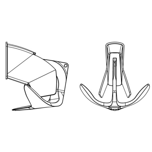 Davier pour ancre Trefoil Osculati | davier inox à encastrer pour bateau | schéma