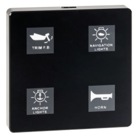 OSCULATI Tableau électrique tactile | 4 interrupteurs Panneau électrique tactile 4 interrupteurs Osculati | tableau de commande 12/24V pour bateau