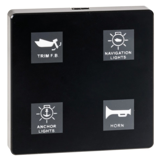Panneau électrique tactile 4 interrupteurs Osculati | tableau de commande 12/24V pour bateau