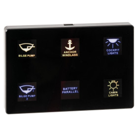 Tableau électrique tactile 6 interrupteurs Osculati | panneau 12/24V pour bateau