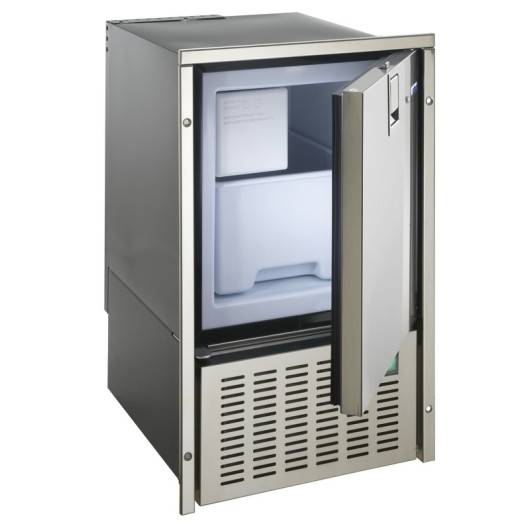 Machine à glaçon Isotherm White Ice Inox | Réfrigérateur à compression | Porte ouverte