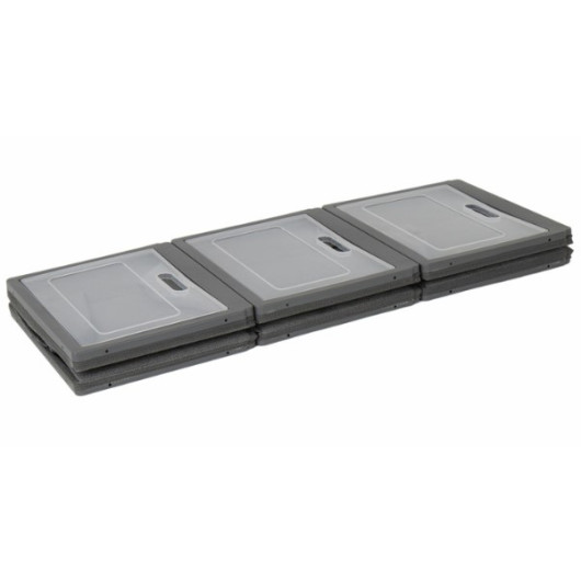 Boîte de rangement pliable x3 - Accessoire intérieur pour camping-car, fourgon aménagé et bateau - plié