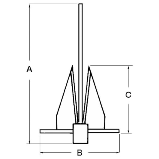 Ancre inox DANFORTH | Ancre & chaine de mouillage | Schéma