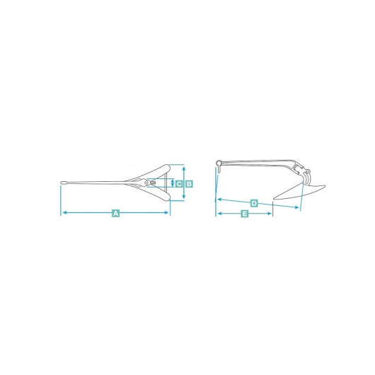 Ancre CQR acier forgé LEWMAR | Ancre & chaine de mouillage | Encombrement