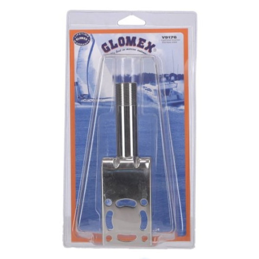 Support d'antenne V9176 Glomex | Rotule inox pour antenne TV et VHF de bateau | sous blister