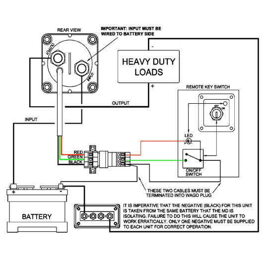 Coupe-batterie avec commande à distance Osculati | coupe-circuit 12/24 V 455A de bateau et van aménagé | branchement