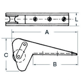 Davier inox pour ancre Bruce / Trefoil Osculati | Davier & écubier |  Inox Poli