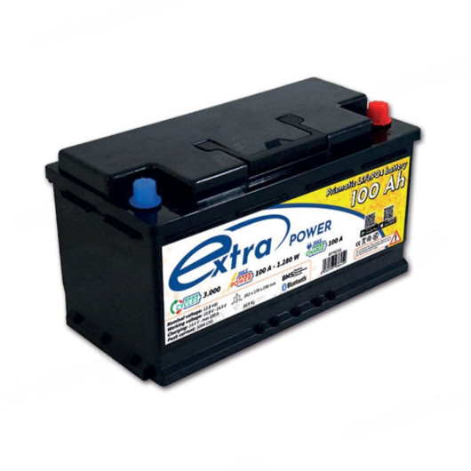 Batterie de service ExtraPOWER lithium 12 V 100 Ah pour van, fourgon aménagé, camping-car ou bateau