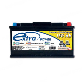 Batterie lithium 12 V ExtraPOWER 150 Ah - Batterie de service LiFePO4 pour van, fourgon, camping-car et bateau