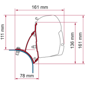 Kit fixation store F43van F45 FIAMMA pour VW T5 T6 avec toit relevable | adaptateur storebanne