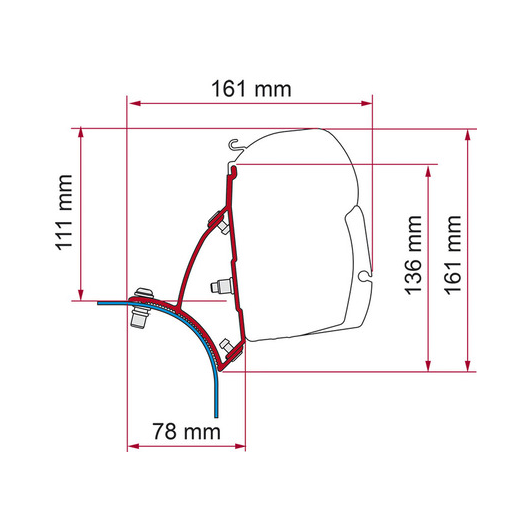 Kit fixation store F43van F45 FIAMMA pour VW T5 T6 avec toit relevable | adaptateur storebanne