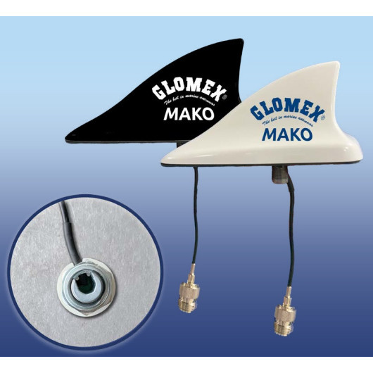 Antenne VHF Mako RA130 Glomex | antenne profilé pour bateau moteur et semi-rigide | presse étoupe intégré
