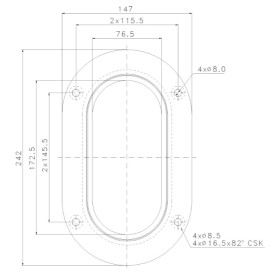 OSCULATI Ecubier inox | 241 x 146 mm Ecubier inox | 241 x 146 mm Osculati | écubier pour passage de chaîne du bateau