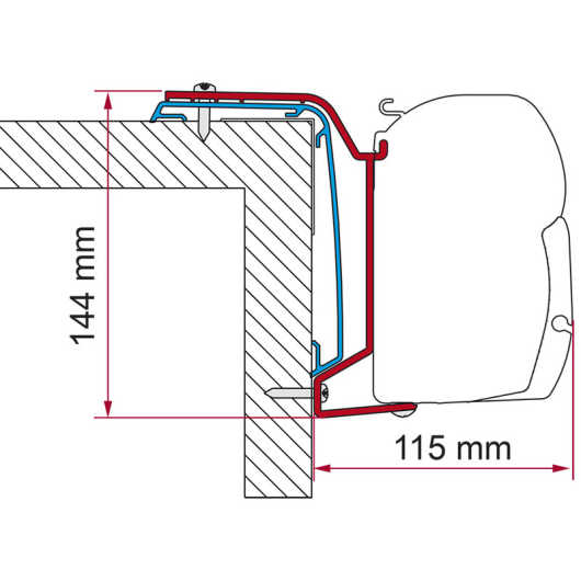 Kit fixation store Fiamma F45 sur Rapido Série 6 depuis 2024 | accessoire paroi camping-car