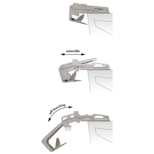 Davier extensible Mr Fantastic inox Osculati | davier télescopique en inox pour ancre de bateau | basculant