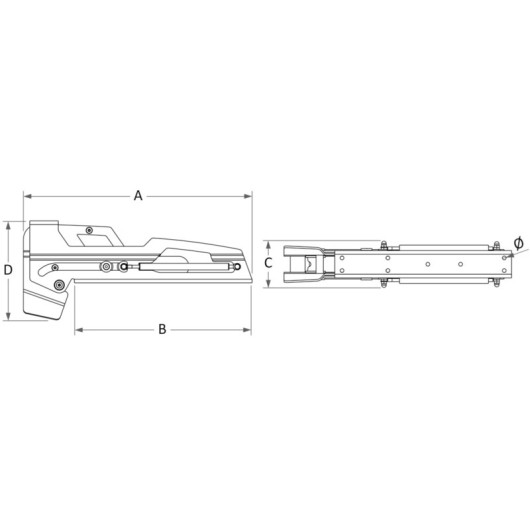 Davier extensible Mr Fantastic inox Osculati | davier télescopique en inox pour ancre de bateau | dimensions