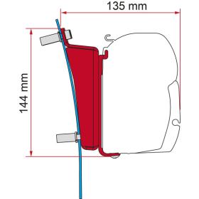 Adaptateur de store Fiamma F45 pour Ford Transit H3 | kit fixation sur la paroi fourgon aménagé