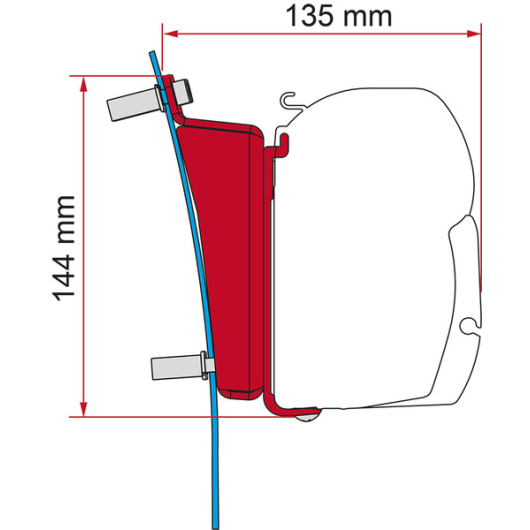 Adaptateur de store Fiamma F45 pour Ford Transit H3 | kit fixation sur la paroi fourgon aménagé