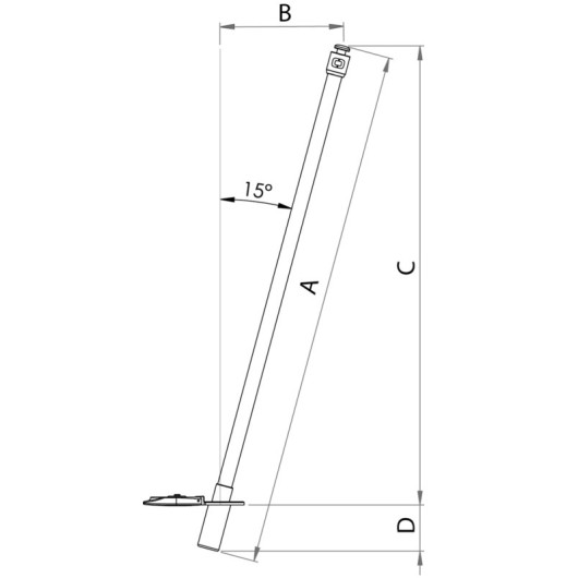 OSCULATI Hampe flexible pour taud | fibre de verre et carbone | dimensions installées