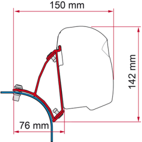 Kit de montage de store FIAMMA F43Van spécial VW T5 T6 avec toit relevable | van et fourgon aménagé