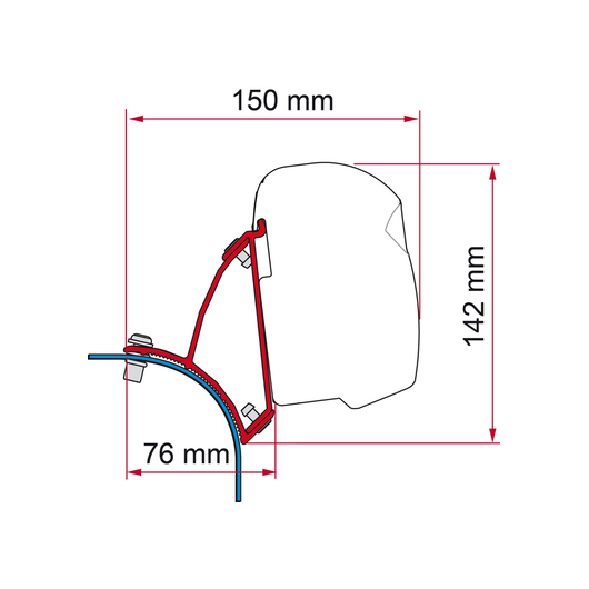 Kit de montage de store FIAMMA F43Van spécial VW T5 T6 avec toit relevable | van et fourgon aménagé