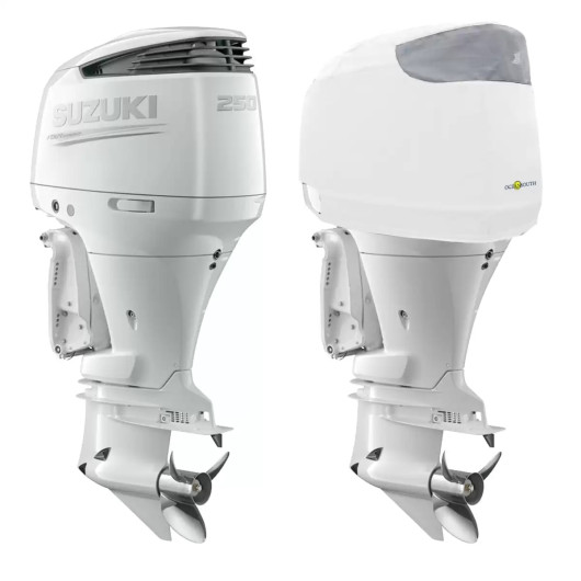 Housse ventilée Oceansouth blanche pour capot moteur hors-bord SUZUKI | DF250