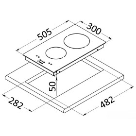 Plan de cuisson induction 2 feux Osculati | réchaud 230V à encastrer pour bateau, van et camping-car