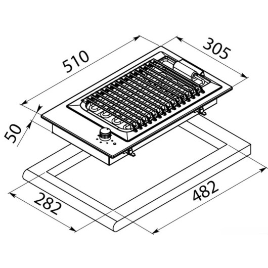 Barbecue électrique - Équipement de cuisson pour bateau - dimensions