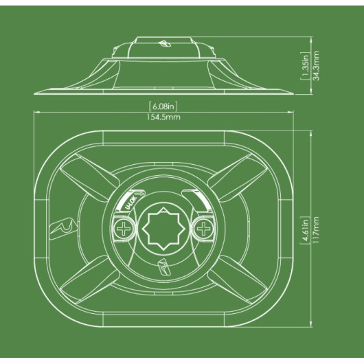 Support RibPort Railblaza à coller | Support pour équipement pêche bateau | Dimensions