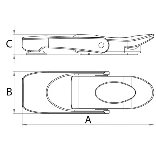 Fermeture à levier acier inox OSCULATI | Charnière de coffre, porte & meuble |  Dimensions