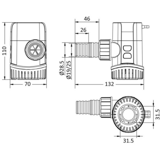 Europump pompe de cale manuel | 38 à 70 L/min OSCULATI - pompe de bateau 12/24 V DC