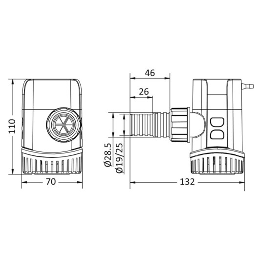 Europump pompe de cale auto | 38 à 70 L/min OSCULATI - pompe de bateau 12/24 V DC